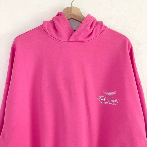 Cole Buxton International Hoodie Heavyweight Cotton Sweatshirt Pink Medium - Picture 3 of 15